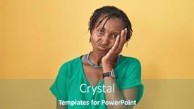  Presentation with depression - Presentation design enhanced with african-woman-with-dreadlocks-standing background and a ocean colored foreground