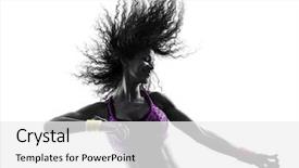  Presentation with exercises - Colorful presentation theme enhanced with african woman woman zumba dance backdrop and a white colored foreground