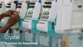  Presentation with manufacturing industry - Cool new PPT theme with african economics and manufacturing industry backdrop and a ocean colored foreground