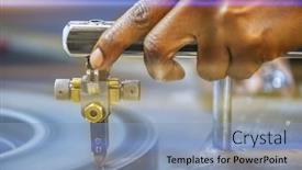  Presentation with sad woman diamond ring - Beautiful presentation theme featuring african-woman-working backdrop and a light blue colored foreground