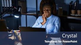  Presentation with dental office - Theme having african-woman-working background and a ocean colored foreground