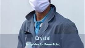  Presentation with bulk - Beautiful presentation theme featuring african-worker-at-a-chemical backdrop and a ocean colored foreground