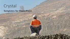  Presentation with diamond - Slide set consisting of african-worker-in-an-open background and a light blue colored foreground