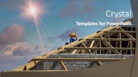  Presentation with contractor - Slide deck enhanced with african-worker-roofing-contractor-installing background and a teal colored foreground