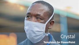  Presentation with hand sanitizer - Amazing presentation having african-worker-wearing-a-mask backdrop and a teal colored foreground