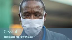  Presentation with bulk - Audience pleasing presentation consisting of african-worker-wearing-a-mask backdrop and a ocean colored foreground