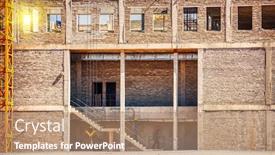  Presentation with african sunset - Colorful slide set enhanced with african-workers-on-a-construction backdrop and a coral colored foreground