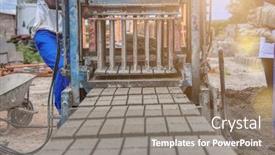  Presentation with brick - Audience pleasing presentation design consisting of african-workers-operating-a-brick backdrop and a gray colored foreground