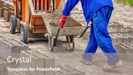  Presentation with brick - Colorful PPT layouts enhanced with african-workers-operating-a-brick backdrop and a gray colored foreground