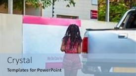  Presentation with dirt - Audience pleasing slides consisting of african-young-girl-with-long backdrop and a light blue colored foreground