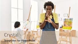  Presentation with bad breath - Presentation theme enhanced with african-young-man-standing background and a lemonade colored foreground