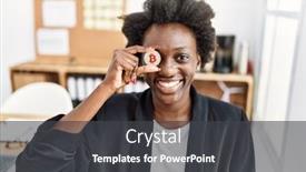  Presentation with bitcoin - Theme with african-young-woman-holding-bitcoin background and a dark gray colored foreground