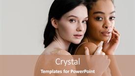  Presentation with vitiligo - Beautiful PPT layouts featuring african-young-woman-standing backdrop and a coral colored foreground