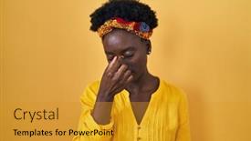  Presentation with turban - Slides with african-young-woman-wearing-african background and a gold colored foreground