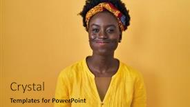  Presentation with turban - Theme enhanced with african-young-woman-wearing-african background and a gold colored foreground