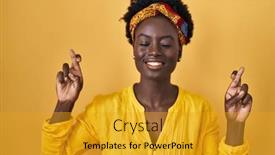  Presentation with turban - PPT layouts having african-young-woman-wearing-african background and a gold colored foreground