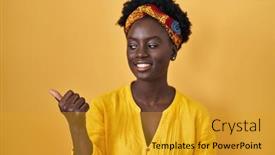  Presentation with turban - Presentation theme consisting of african-young-woman-wearing-african background and a gold colored foreground