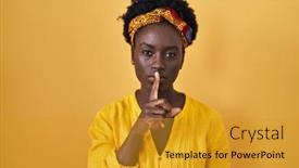  Presentation with turban - Presentation theme with african-young-woman-wearing-african background and a gold colored foreground