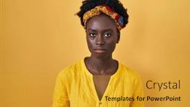  Presentation with turban - Presentation enhanced with african-young-woman-wearing-african background and a gold colored foreground