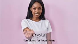  Presentation with acceptance - PPT layouts consisting of african-young-woman-wearing-casual background and a lemonade colored foreground