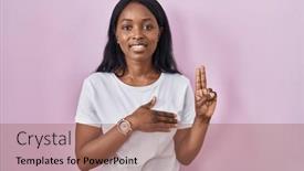  Presentation with chest - Theme having african-young-woman-wearing-casual background and a coral colored foreground