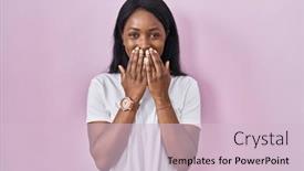  Presentation with scandal - Slide deck consisting of african-young-woman-wearing-casual background and a lemonade colored foreground