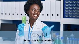  Presentation with control - Slides having african-young-woman-working background and a  colored foreground