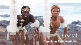  Presentation with african tribe - Beautiful presentation featuring african zulu man posing backdrop and a violet colored foreground
