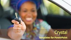  Presentation with car key - PPT theme consisting of african zulu woman showing car background and a tawny brown colored foreground