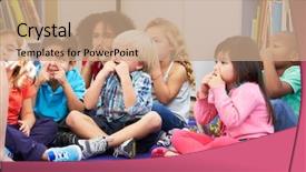  Presentation with elementary - Amazing presentation having africans asians - group of elementary pupils backdrop and a coral colored foreground