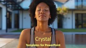  Presentation with active-lifestyle - PPT theme consisting of afro-african-american-young-woman background and a tawny brown colored foreground