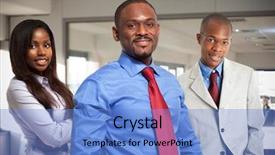  Presentation with african american business - Cool new theme with afro-american business people backdrop and a light blue colored foreground