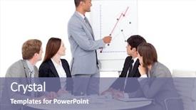  Presentation with sales figures - Theme consisting of afro-american businessman reporting sales background and a ocean colored foreground