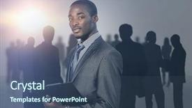  Presentation with rapid intervention team fire - Slide set having afro-american businessman with his background and a ocean colored foreground