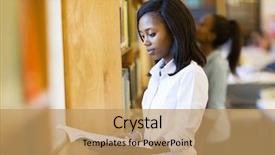  Presentation with african american college students - Presentation featuring afro american college girl reading background and a coral colored foreground