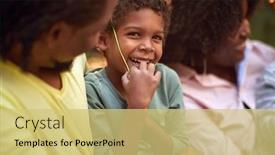  Presentation with birthday boy - Cool new slide set with afro-american-cute-boy-celebrate backdrop and a yellow colored foreground