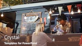  Presentation with food window - Slide deck featuring afro-american-employee-showing-size background and a tawny brown colored foreground