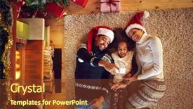  Presentation with african american church family - Beautiful PPT theme featuring afro american family making christmas backdrop and a tawny brown colored foreground