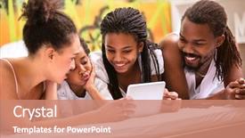  Presentation with family children - PPT layouts featuring afro-american family with children background and a coral colored foreground