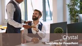  Presentation with business loan - PPT theme having afro-american-gives background and a violet colored foreground