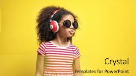  Presentation with american music - Amazing slides having afro-american little girl backdrop and a yellow colored foreground