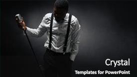  Presentation with afro - Cool new presentation theme with afro american male singer backdrop and a dark gray colored foreground