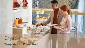  Presentation with afro - Audience pleasing slide deck consisting of afro-american-male-talking backdrop and a coral colored foreground