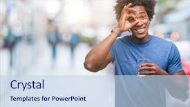  Presentation with eye glass - Theme consisting of afro american man drinking glass background and a  colored foreground