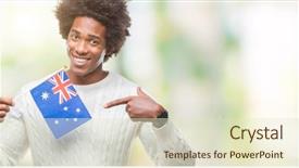  Presentation with australia - Theme enhanced with afro american man flag background and a  colored foreground