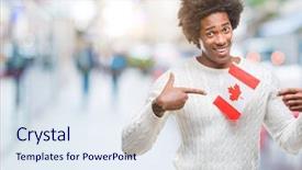  Presentation with canada flag - Theme enhanced with afro american man flag background and a  colored foreground