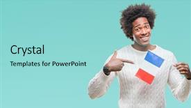  Presentation with france flag - Presentation theme featuring afro american man flag background and a arctic colored foreground