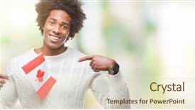  Presentation with canada flag - Beautiful presentation theme featuring american man flag of canada backdrop and a soft green colored foreground