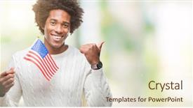  Presentation with america flag - Slides featuring afro american man flag background and a  colored foreground