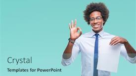  Presentation with american - Theme consisting of afro-american-man-holding-blank background and a arctic colored foreground